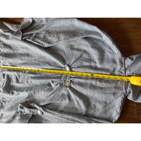 Sigrid Olsen Striped Linen Cotton Blend Hooded Button Down Jacket Size L - Picture 3 of 7